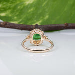 14K yellow gold tsavorite garnet ring with diamond accents