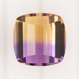 Natural Untreated Ametrine Loose Gemstone – 12.26ct Cushion Cut Bi-Color Quartz, 14mm Earth Mined Collector Gem