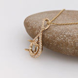 Lovely East West Oval Pendant Semi Mount w Diamond Accents