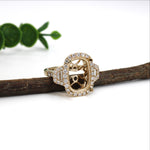 timeless bloom 14k gold cushion semi mount diamond ring