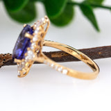 Prisha 14K Yellow Gold Tanzanite Diamond Ring | Oval Shape 10.4x8.4mm