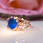 14K rose gold boulder opal ring