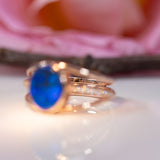 14K rose gold boulder opal ring