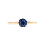 Natural Ceylon Sapphire Solitaire Ring: Solid 14K Gold, 5mm Round  Fine Jewelry