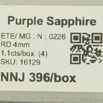 0.23 carat natural purple sapphire round 4mm loose gemstone – view 2