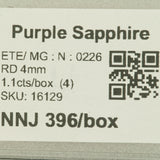 0.23 carat natural purple sapphire round 4mm loose gemstone – view 2