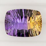 Natural Untreated Ametrine Cushion Cut Loose Gemstone – 18.28Ct Concave Cut Bi-Color Purple & Gold Collector Gem, 20x15mm Earth Mined Gemstone