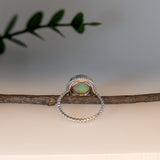 2ct Ethiopian Opal Solitaire Ring in Solid 14K White Gold | RD 10mm