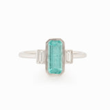 Ariana Solid 14k Gold Paraiba Color Afghan Tourmaline Ring with Natural Diamonds Accents