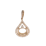Lovely East West Oval Pendant Semi Mount w Diamond Accents