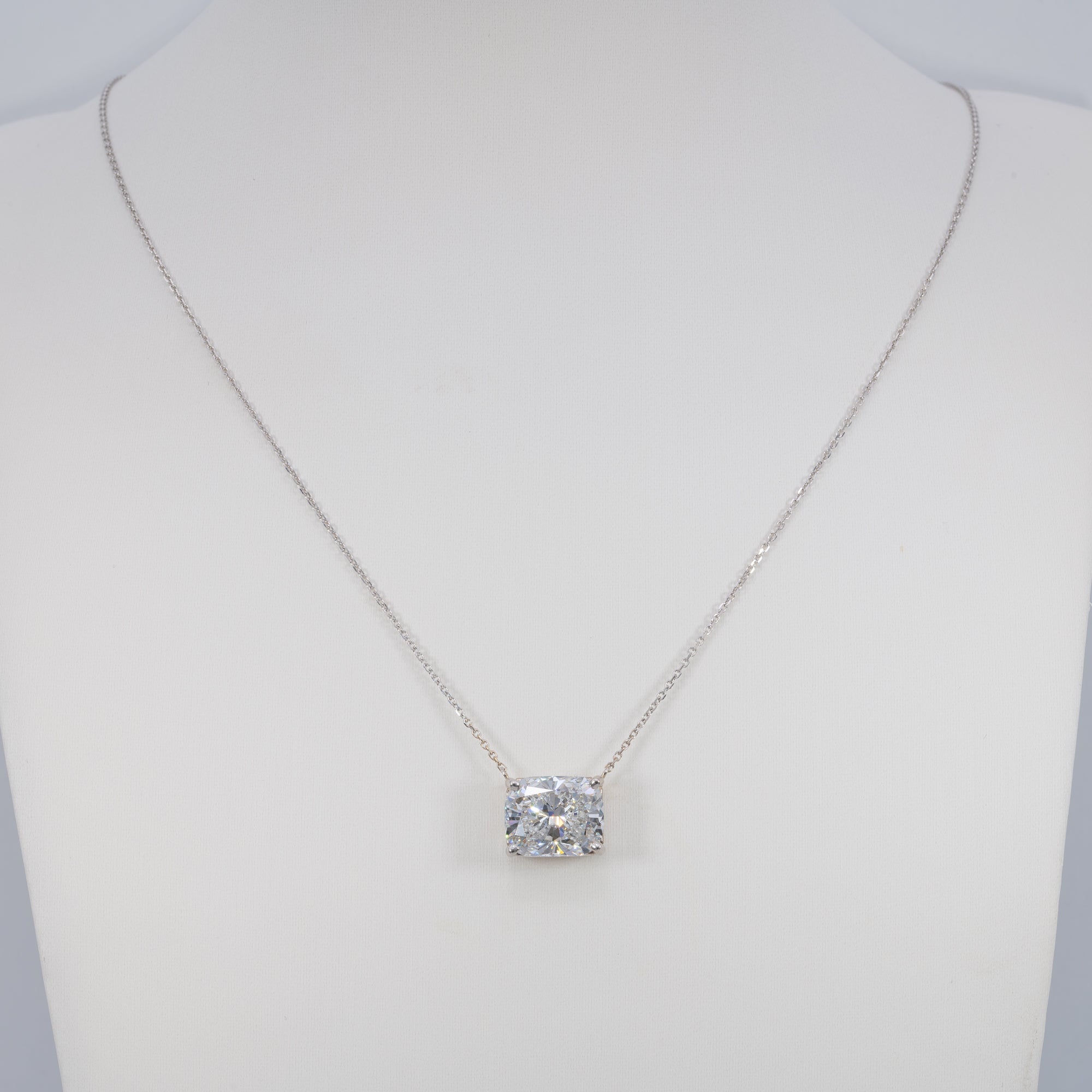 14K white gold lab grown diamond necklace