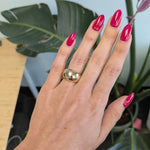 14K yellow gold wide comfort-fit estate band