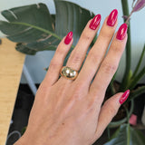 14K yellow gold wide comfort-fit estate band
