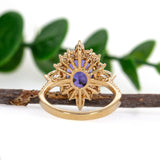 Prisha 14K Yellow Gold Tanzanite Diamond Ring | Oval Shape 10.4x8.4mm