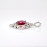 Madagascar Ruby Pendant with Natural Diamond Accents | Solid 14K Gold Fine Jewelry Necklace