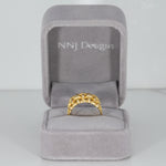 14K yellow gold basket-weave estate ring