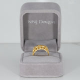14K yellow gold basket-weave estate ring