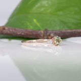 14K rose gold demantoid garnet ring