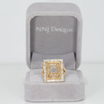 14K yellow gold diamond semi-mount ring