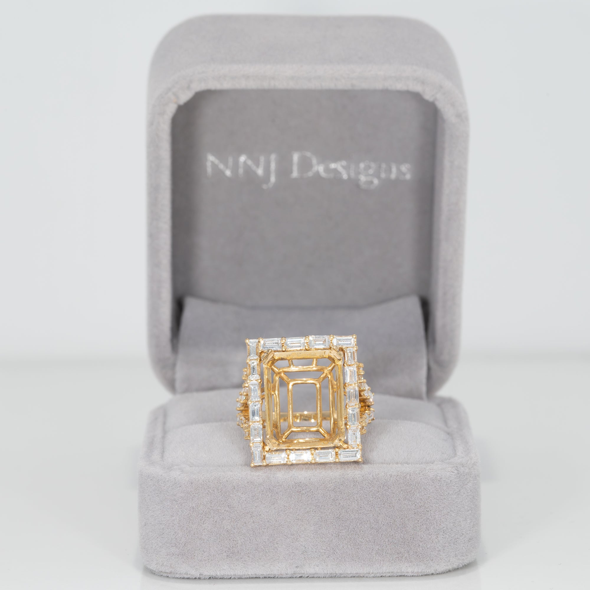 14K yellow gold diamond semi-mount ring