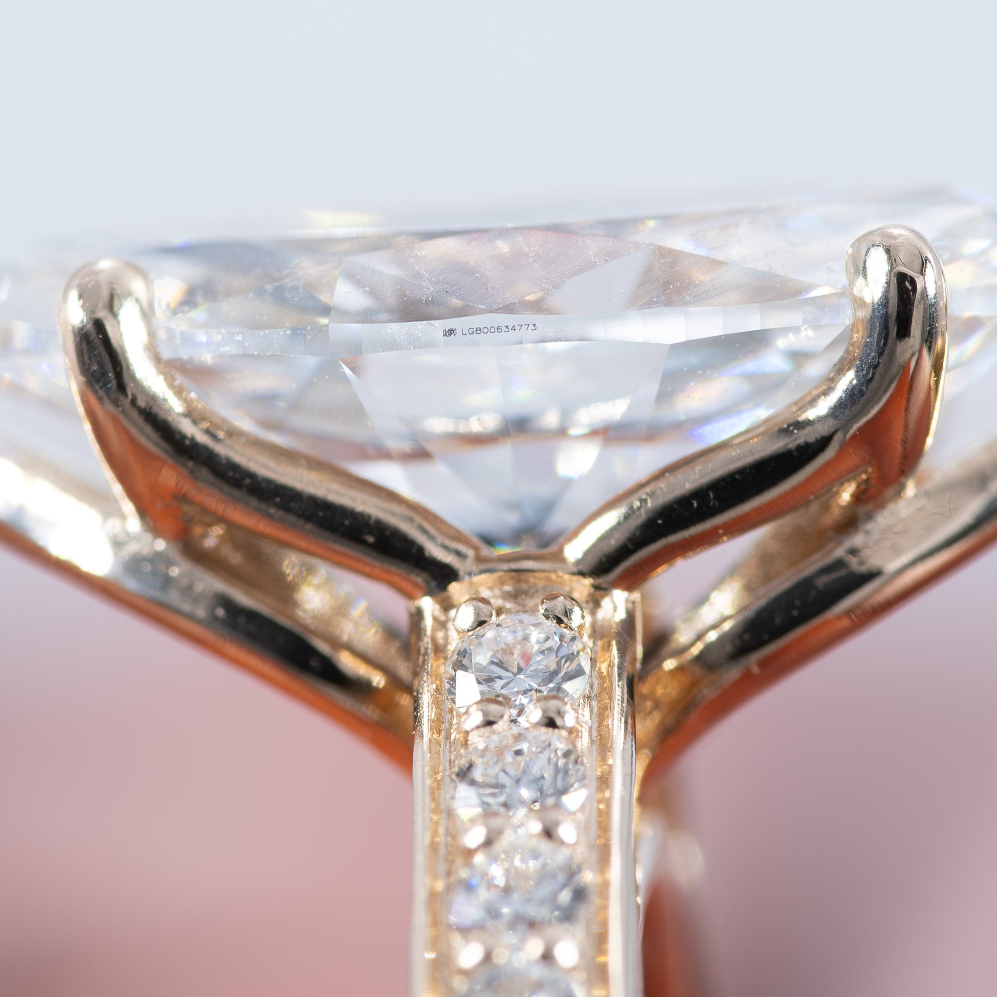 14K yellow gold lab diamond ring