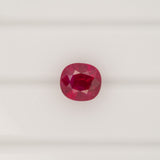 GIA Certified Heated Burma Ruby Cushion Cut Loose Gemstone ~1.77cts 6.81x6.27mm – Natural Red Ruby for Custom Jewelry