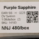 0.50 carat natural Ceylon purple sapphire oval 5x4mm loose gemstone – view 3
