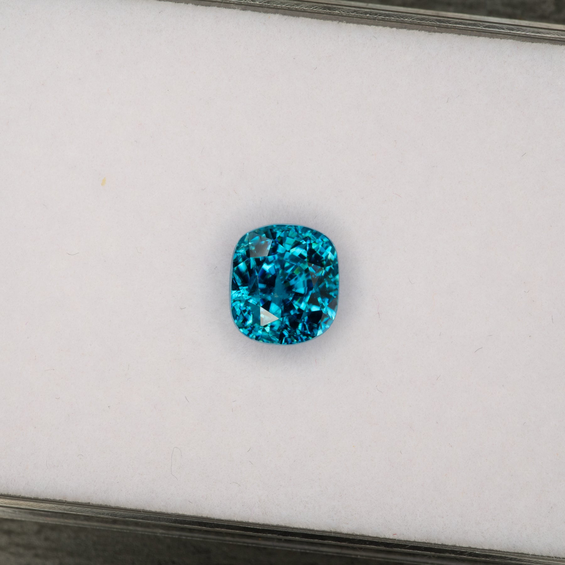 natural cambodian blue zircon cushion loose gemstone