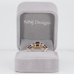 14K yellow gold purple garnet ring