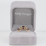 14K yellow gold purple garnet ring