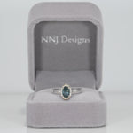 14K white gold montana sapphire ring