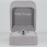 14K white gold montana sapphire ring
