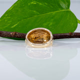 14K yellow gold wide comfort-fit estate band
