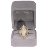 14K yellow gold ethiopian opal ring