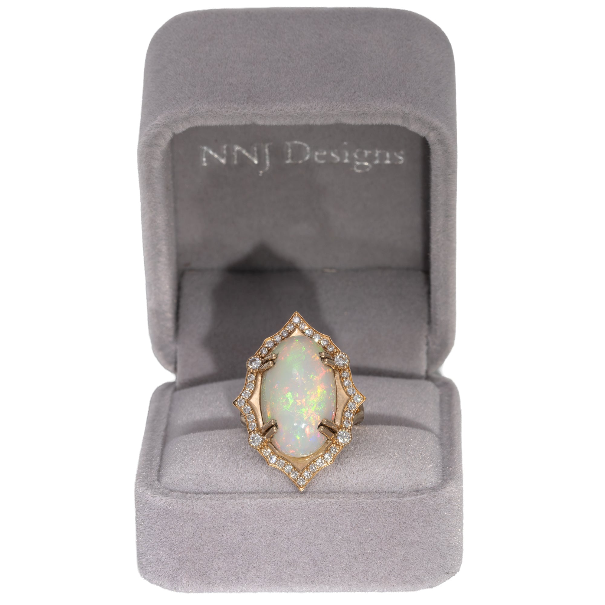 14K yellow gold ethiopian opal ring