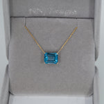 14K Yellow Gold Swiss Blue Topaz Necklace