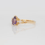 Aroha Solid 14K Gold Purple Sapphire Ring with Earth Mined Diamonds Accents, 8x4.5mm