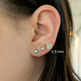 Vera Golden Glow Lab Diamond Stud Earrings: 14k Solid Gold, Round 5.5mm