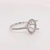 Angel Engagement Round Halo Ring Setting w Diamond Accents | Round 4.5mm  9mm 10mm 11mm 11.5mm