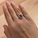 sonam 14k white gold 1.58cts tanzanite diamond ring | emerald cut 8x6mm