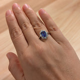 sonam 14k white gold 1.58cts tanzanite diamond ring | emerald cut 8x6mm