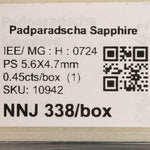 0.45 carat natural padparadscha sapphire pear 5.6x4.7mm loose gemstone – view 2