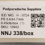 0.45 carat natural padparadscha sapphire pear 5.6x4.7mm loose gemstone – view 2