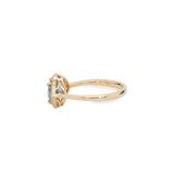 Kylani Solid 14k Gold Aquamarine Ring with Natural Diamonds Accents, 9x7mm