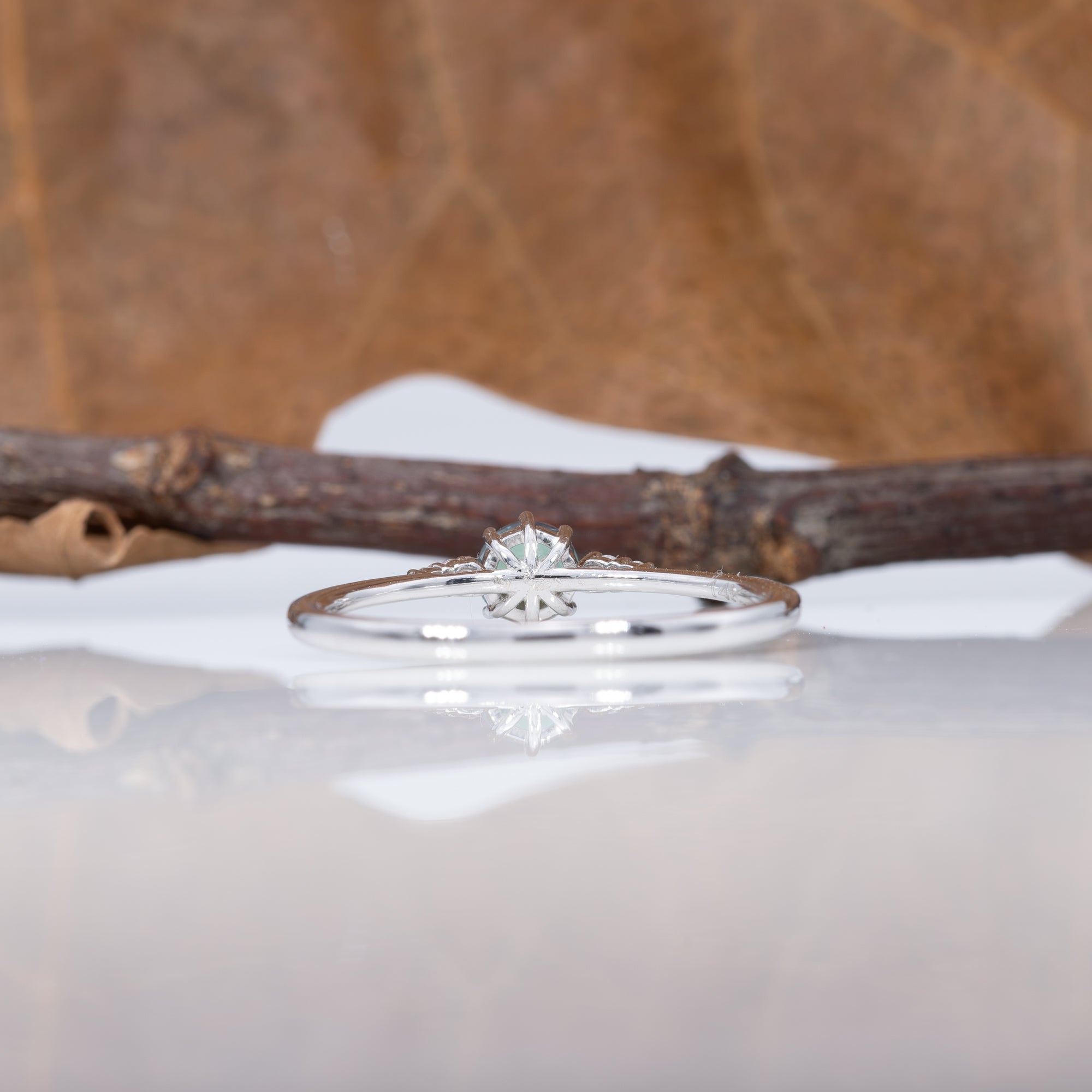 14K white gold alexandrite ring