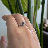 Sanvi 14K White Gold Alexandrite Diamond Ring | Oval 5x4mm