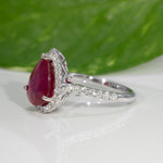 14K white gold madagascar ruby ring