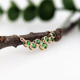 Monika 14K Yellow Gold Tsavorite Garnet Necklace | Attached Chain