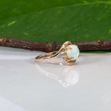 14K yellow gold Ethiopian opal cabochon ring