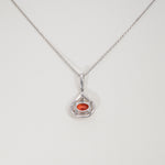 14K white gold padparadscha sapphire pendant